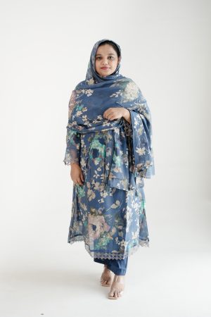 DSC07772 Azure Bloom Muslin Set